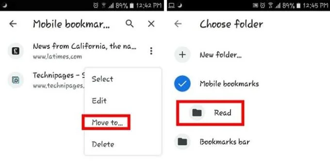 Bladwijzers beheren in Google Chrome