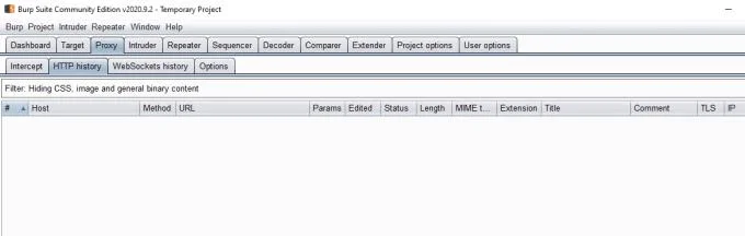Como filtrar o histórico de HTTP no Burp Suite
