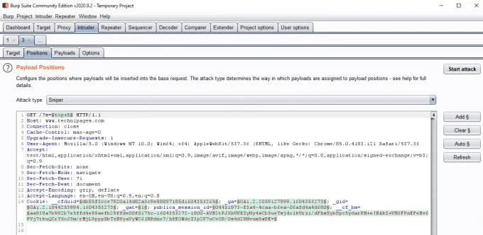 Como usar o Burp Suite Intruder para testar campos da web potencialmente vulneráveis