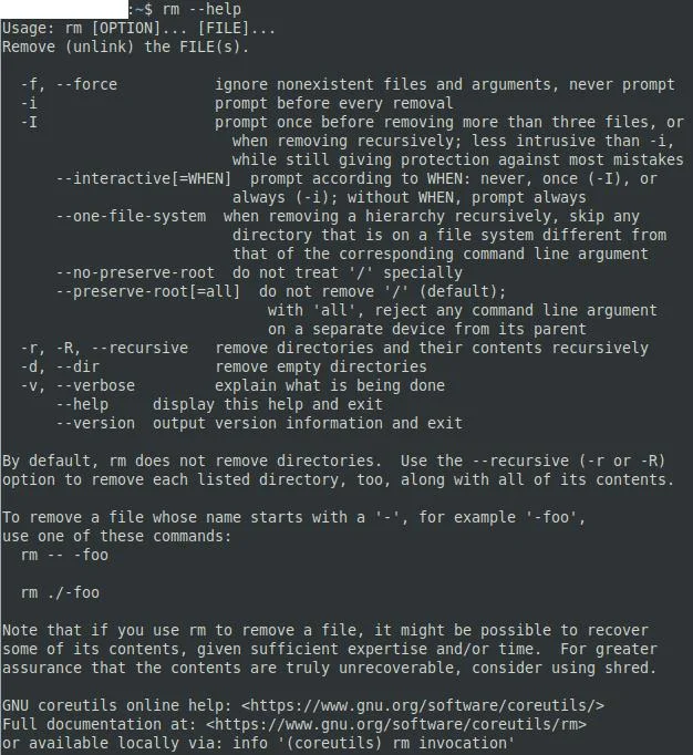 Linux에서 "rm"을 사용하는 방법