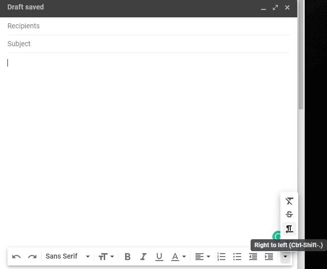 Gmail: jak włączyć tekst od prawej do lewejto
