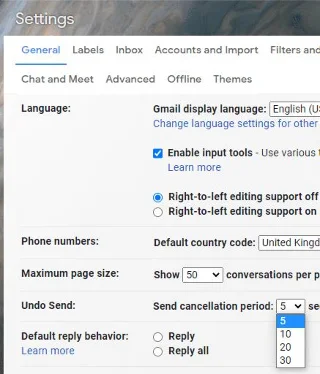 Gmail: jak przedłużyć okres anulowania wysyłania
