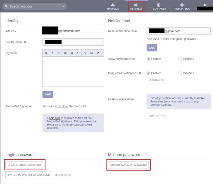 ProtonMail: hoe u uw aanmeldings- en mailboxwachtwoord kunt wijzigen