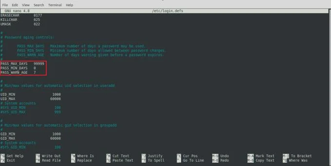 Linux: como definir as configurações de vencimento da senha padrão para novas contas