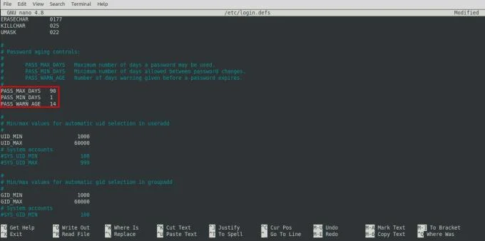 Linux: como definir as configurações de vencimento da senha padrão para novas contas