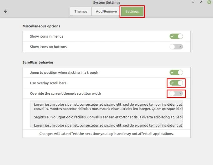 Linux Mint: 스크롤 막대를 더 잘 보이게 하는 방법