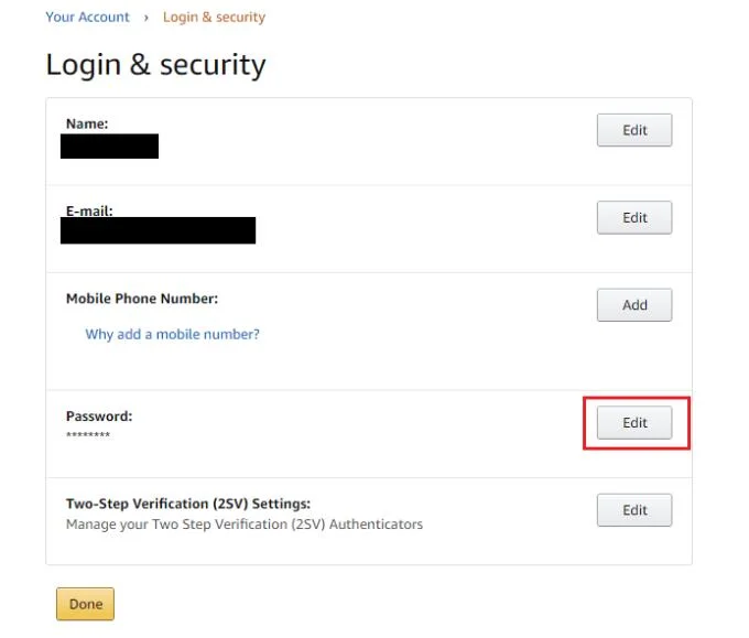 Amazon: Jak zmienić hasło