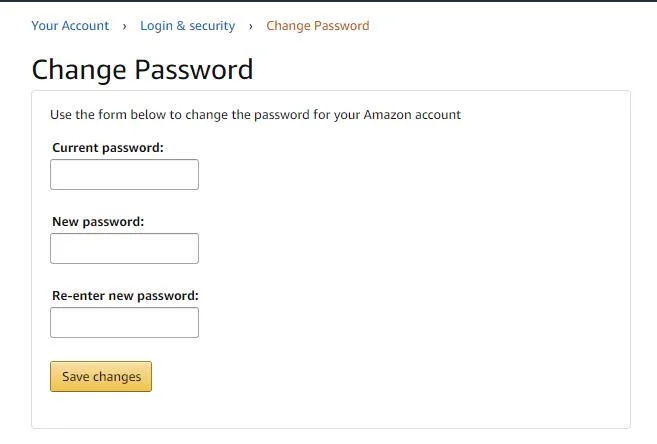 アマゾン：パスワードを変更する方法