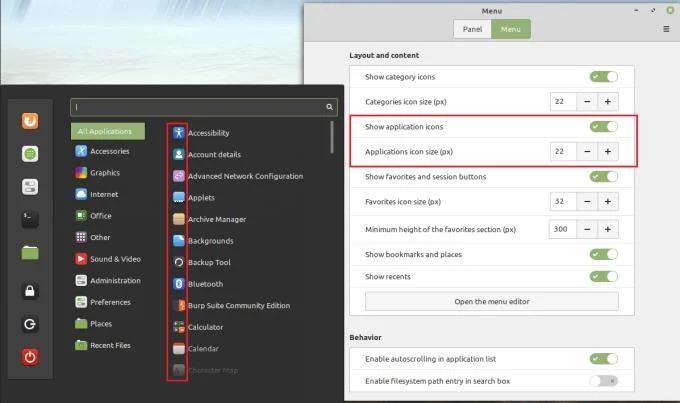 Linux Mint&nbsp;: Comment configurer l'applet de menu