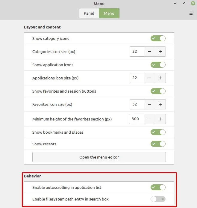 Linux Mint&nbsp;: Comment configurer l'applet de menu