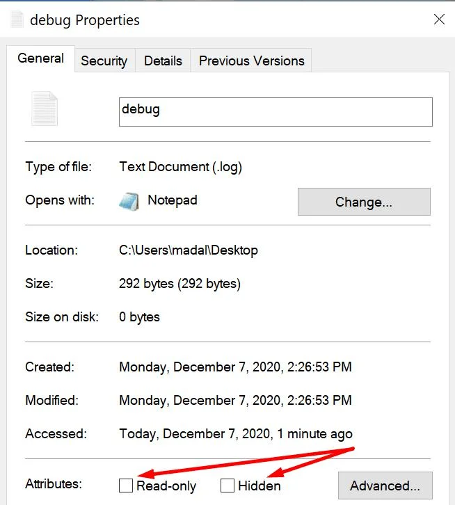 デスクトップにデバッグと呼ばれるファイルがあるのはなぜですか？