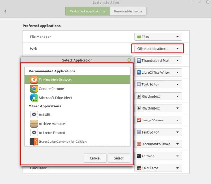 Linux Mint&nbsp;: Comment configurer les applications par défaut
