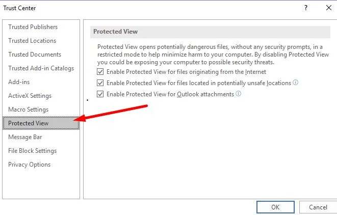 Excel：無法在受保護的視圖中打開此文件