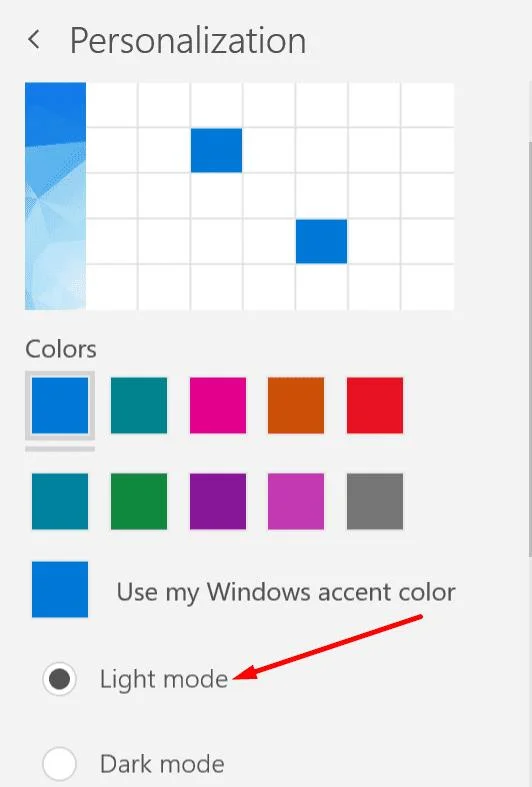 Modo oscuro de Outlook