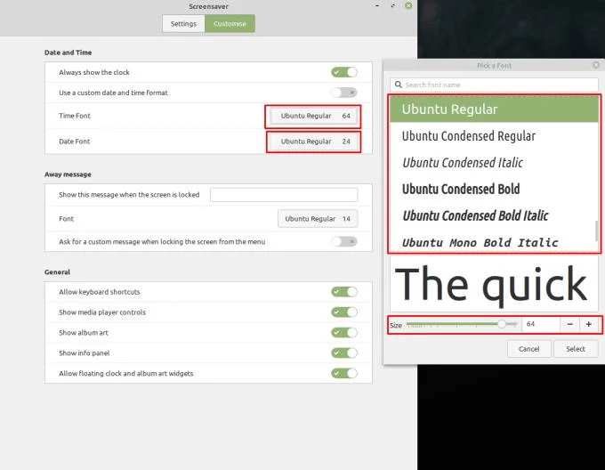 Linux Mint: de klok en een afwezigheidsbericht op het vergrendelscherm weergeven
