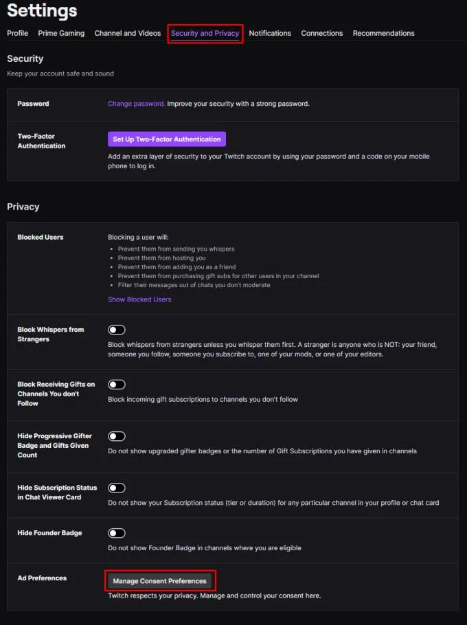 Twitch.tv: Jak zarządzać preferencjami reklamowymi