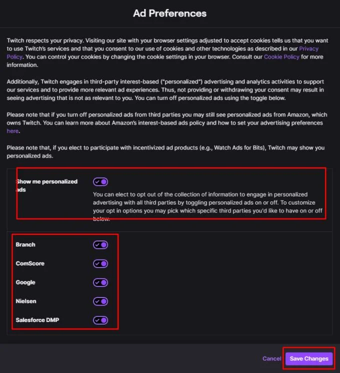 Twitch.tv: Jak zarządzać preferencjami reklamowymi