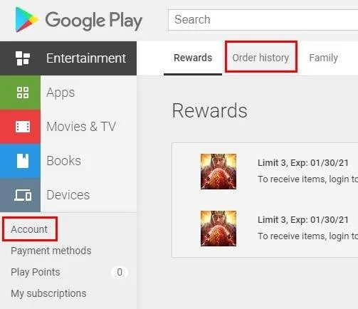 クイックヒント：GooglePlayの購入履歴を表示する方法