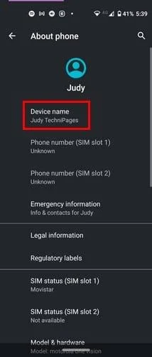 Android 10: Jak zmienić nazwę urządzenia