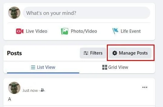 Facebook：投稿を一括削除する方法
