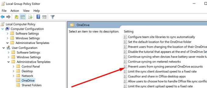 OneDrive: impede que os usuários sincronizem contas pessoais