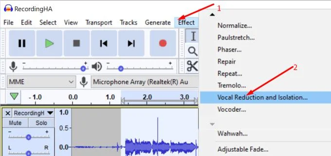 Audacity：如何去除人聲