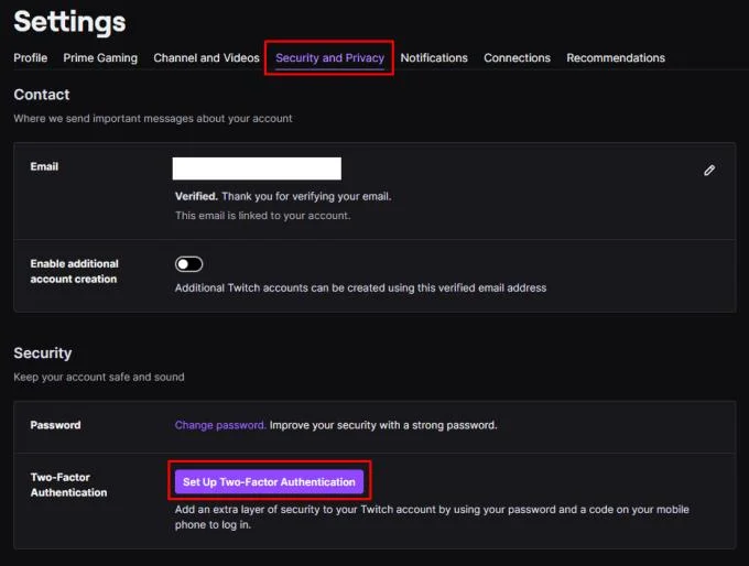 Twitch.tv: Jak zaktualizować hasło lub włączyć uwierzytelnianie dwuskładnikowe