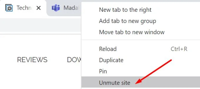 Microsoft Teams：タブのミュート解除