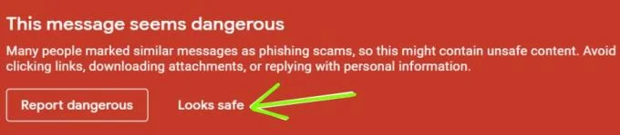 Gmail: ta wiadomość wydaje się niebezpieczna