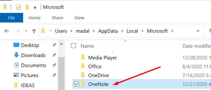 Código de error de OneNote 0xE00001AE - Fijar