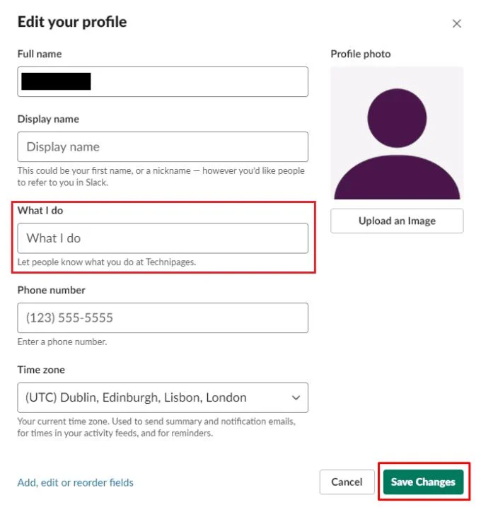 Slack: Jak zmienić opis swojej roli