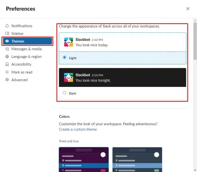 Slack: jak skonfigurować swój motyw