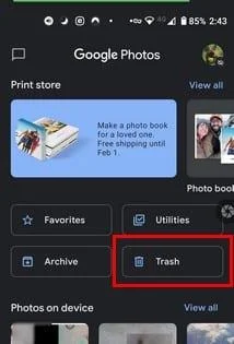 Googleフォト：ゴミを出す方法