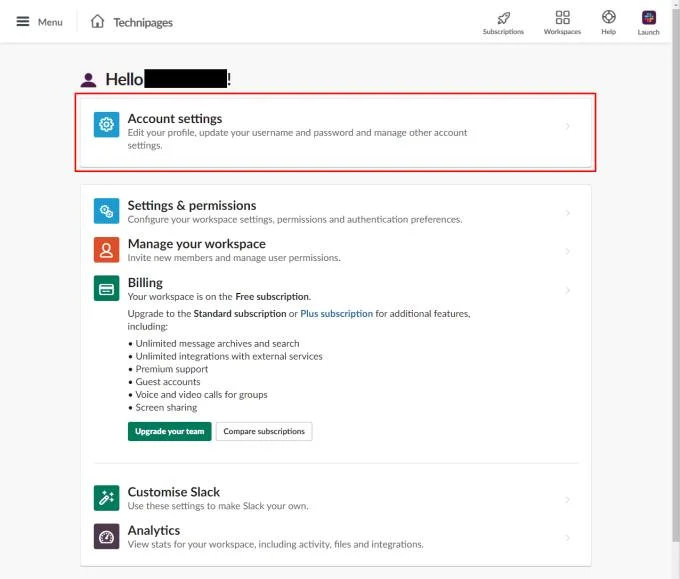 Slack: 비밀번호 변경 방법