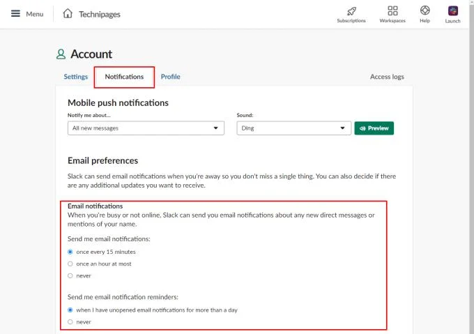 Slack: 이메일 알림 기본 설정을 구성하는 방법