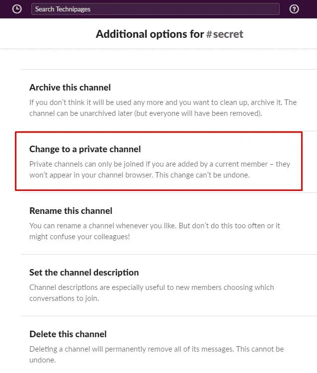 Slack: jak uczynić istniejący kanał prywatnym an