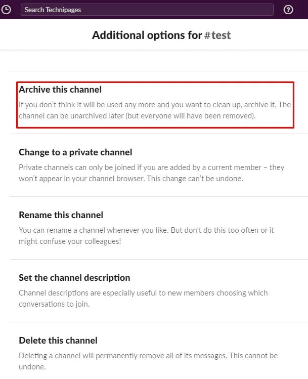 Slack: 채널을 보관하는 방법