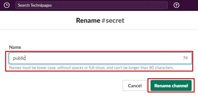 Slack：チャンネルの名前を変更する方法