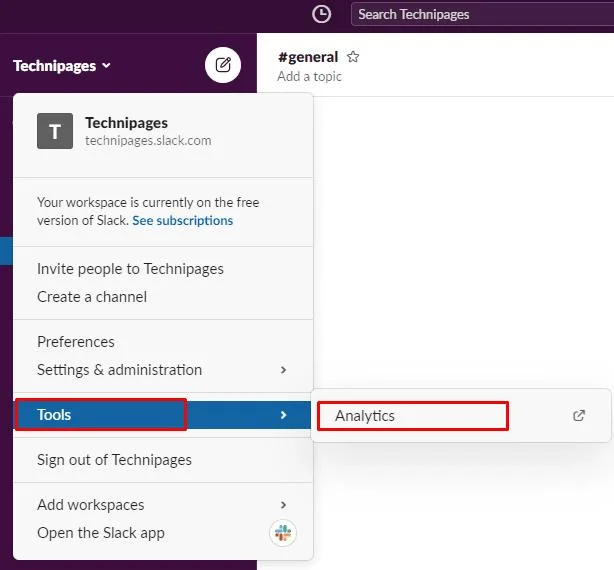 Slack: Jak wyświetlić analizę kanału