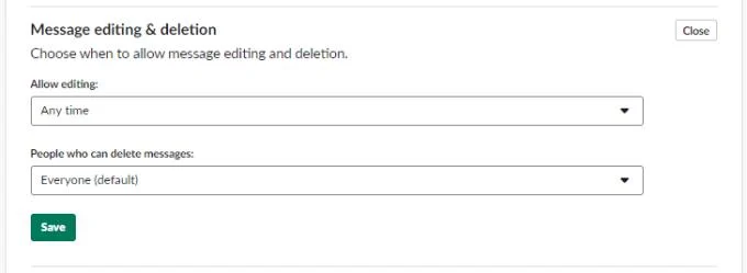 Slack：メッセージ削除権限設定