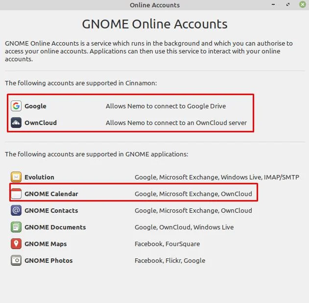 Linux Mint : Comment se connecter à vos comptes en ligne