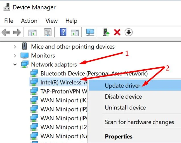 แก้ไขปัญหาไดรเวอร์อแดปเตอร์ Intel WI-FI 6 AX201 หรือฮาร์ดแวร์