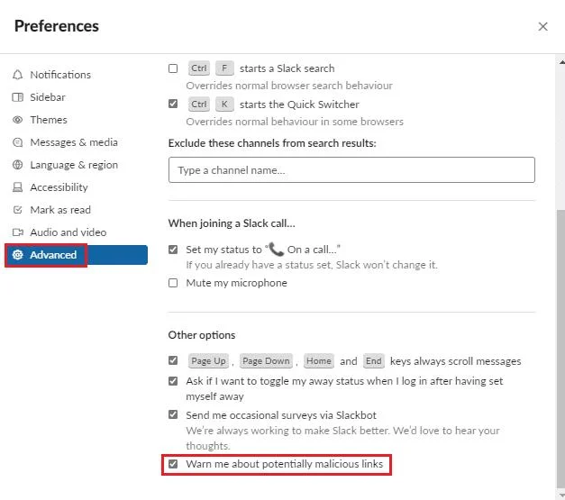 Slack: Jak wyłączyć ostrzeżenie o złośliwym linku