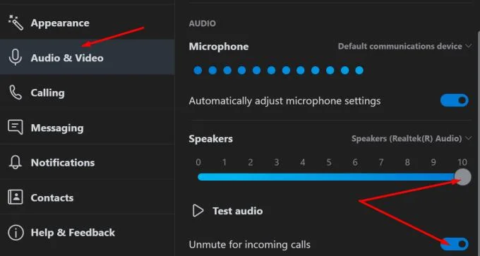 Correção: o Skype não toca nas chamadas recebidas