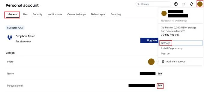 Dropbox: jak zaktualizować adres e-mail konta Dropbox: jak zaktualizować adres e-mail konta