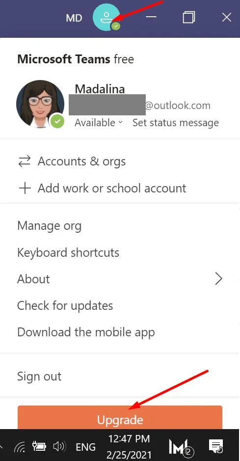 Microsoft Teams: Como alterar o tipo de sua conta
