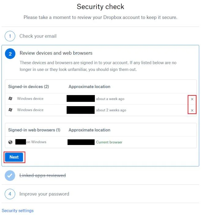 Dropbox: jak sprawdzić ustawienia bezpieczeństwa