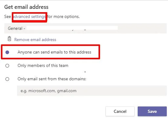 Corrigir e-mail do canal do Microsoft Teams que não funciona