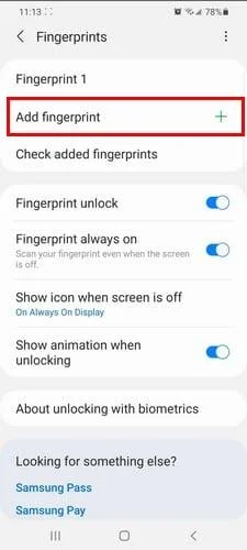 Galaxy S21 Plus: een vingerafdruk toevoegen of verwijderen