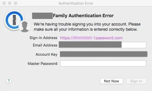 如何修復 1Password 身份驗證錯誤